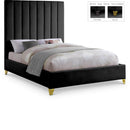  Color_Black  Size_Queen  -- Via Black Velvet Upholstered Queen Bed IMAGE 1