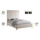  Color_Cream  Size_Queen  -- Via Cream Velvet Upholstered Queen Bed IMAGE 10