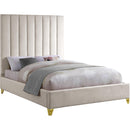 Meridian Via Queen Upholstered Platform Bed ViaCream-Q IMAGE 1