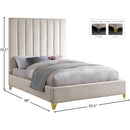  Color_Cream  Size_Queen  -- Via Cream Velvet Upholstered Queen Bed IMAGE 9