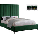  Color_Green  Size_Queen  -- Via Green Velvet Upholstered Queen Bed IMAGE 2