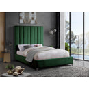  Color_Green  Size_Queen  -- Via Green Velvet Upholstered Queen Bed IMAGE 3