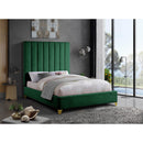  Color_Green  Size_Queen  -- Via Green Velvet Upholstered Queen Bed IMAGE 4