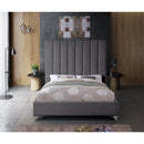  Color_Grey  Size_Queen  -- Via Grey Velvet Upholstered Queen Bed IMAGE 7