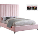  Color_Pink  Size_Queen  -- Via Pink Velvet Upholstered Queen Bed IMAGE 2