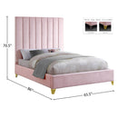  Color_Pink  Size_Queen  -- Via Pink Velvet Upholstered Queen Bed IMAGE 9