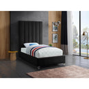  Color_Black  Size_Twin  -- Via Black Velvet Upholstered Twin Bed IMAGE 3