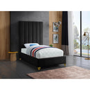 Color_Black  Size_Twin  -- Via Black Velvet Upholstered Twin Bed IMAGE 4