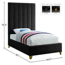  Color_Black  Size_Twin  -- Via Black Velvet Upholstered Twin Bed IMAGE 5