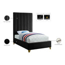  Color_Black  Size_Twin  -- Via Black Velvet Upholstered Twin Bed IMAGE 6