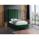  Color_Green  Size_Twin  -- Via Green Velvet Upholstered Twin Bed IMAGE 3