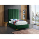  Color_Green  Size_Twin  -- Via Green Velvet Upholstered Twin Bed IMAGE 4