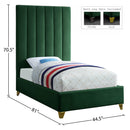  Color_Green  Size_Twin  -- Via Green Velvet Upholstered Twin Bed IMAGE 5