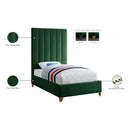  Color_Green  Size_Twin  -- Via Green Velvet Upholstered Twin Bed IMAGE 6