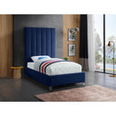  Color_Navy  Size_Twin  -- Via Navy Velvet Upholstered Twin Bed IMAGE 3