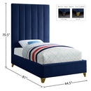  Color_Navy  Size_Twin  -- Via Navy Velvet Upholstered Twin Bed IMAGE 5
