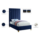  Color_Navy  Size_Twin  -- Via Navy Velvet Upholstered Twin Bed IMAGE 6
