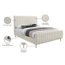  Color_Cream/ Gold  Size_Full  -- Meridian Zara Upholstered Panel Bed IMAGE 10