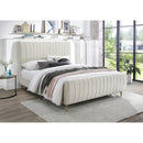  Color_Cream/ Gold  Size_Full  -- Meridian Zara Upholstered Panel Bed IMAGE 2