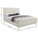  Color_Cream/ Gold  Size_Full  -- Meridian Zara Upholstered Panel Bed IMAGE 9