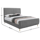  Color_Gold/ Grey  Size_Full  -- Zara Grey Velvet Upholstered Full Bed IMAGE 9