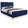  Color_Gold/ Navy  Size_Full  -- Zara Navy Velvet Upholstered Full Bed IMAGE 1