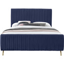  Color_Gold/ Navy  Size_Full  -- Zara Navy Velvet Upholstered Full Bed IMAGE 3