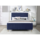  Color_Gold/ Navy  Size_Full  -- Zara Navy Velvet Upholstered Full Bed IMAGE 4