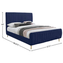  Color_Gold/ Navy  Size_Full  -- Zara Navy Velvet Upholstered Full Bed IMAGE 9