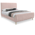  Color_Gold/ Pink  Size_Full  -- Zara Pink Velvet Upholstered Full Bed IMAGE 1