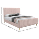  Color_Gold/ Pink  Size_Full  -- Zara Pink Velvet Upholstered Full Bed IMAGE 9