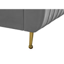  Color_Gold/ Grey  Size_King  -- Zara Grey Velvet Upholstered King Bed IMAGE 7