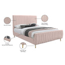 Meridian Zara Pink Velvet King Bed (3 Boxes) IMAGE 10
