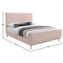  Color_Gold/ Pink  Size_King  -- Zara Pink Velvet Upholstered King Bed IMAGE 9
