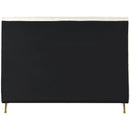  Color_Cream/ Gold  Size_Queen  -- Zara Cream Velvet Upholstered Queen Bed IMAGE 5