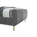  Color_Gold/ Grey  Size_Queen  -- Zara Grey Velvet Upholstered Queen Bed IMAGE 6