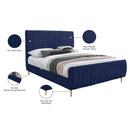  Color_Gold/ Navy  Size_Queen  -- Zara Navy Velvet Upholstered Queen Bed IMAGE 10