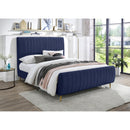  Color_Gold/ Navy  Size_Queen  -- Zara Navy Velvet Upholstered Queen Bed IMAGE 2