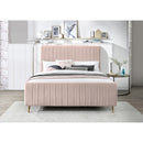  Color_Gold/ Pink  Size_Queen  -- Zara Pink Velvet Upholstered Queen Bed IMAGE 4