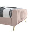  Color_Gold/ Pink  Size_Queen  -- Zara Pink Velvet Upholstered Queen Bed IMAGE 6