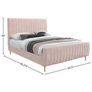  Color_Gold/ Pink  Size_Queen  -- Zara Pink Velvet Upholstered Queen Bed IMAGE 9