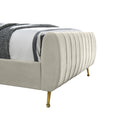  Color_Cream/ Gold  Size_Twin  -- Zara Cream Velvet Upholstered Twin Bed IMAGE 6