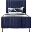  Color_Gold/ Navy  Size_Twin  -- Zara Navy Velvet Upholstered Twin Bed IMAGE 3