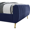  Color_Gold/ Navy  Size_Twin  -- Zara Navy Velvet Upholstered Twin Bed IMAGE 6