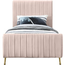  Color_Gold/ Pink  Size_Twin  -- Zara Pink Velvet Upholstered Twin Bed IMAGE 3