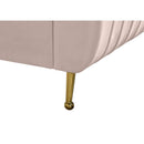  Color_Gold/ Pink  Size_Twin  -- Zara Pink Velvet Upholstered Twin Bed IMAGE 7