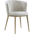  Color_Cream/ Gold -- Skylar Cream Velvet Upholstered Dining Chair IMAGE 1