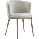  Color_Cream/ Gold -- Skylar Cream Velvet Upholstered Dining Chair IMAGE 1
