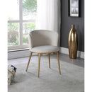  Color_Cream/ Gold -- Skylar Cream Velvet Upholstered Dining Chair IMAGE 2