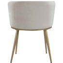  Color_Cream/ Gold -- Skylar Cream Velvet Upholstered Dining Chair IMAGE 3